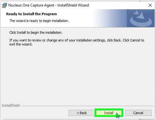 Capture Agent Installation 4, Click Install