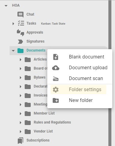 Folder Settings