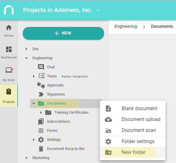 Creating and Managing Folders